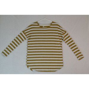 Hayden Women's Small Gold Striped Long Sleeve Shirt